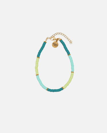 pulsera tobillera verde agua y azul