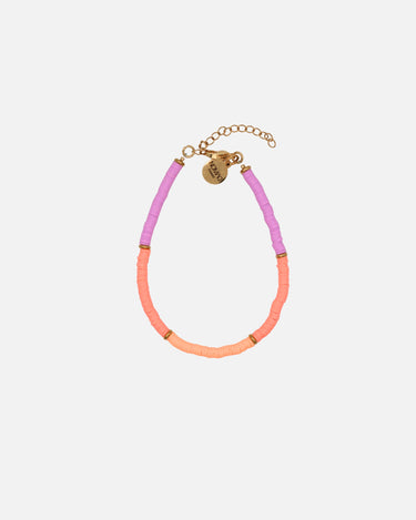 pulsera tobillera coral y lila