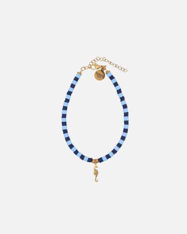 pulsera tobillera azul y lila