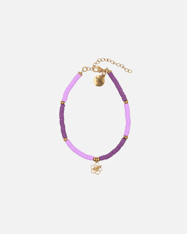 pulsera tobillera lila bañada en oro