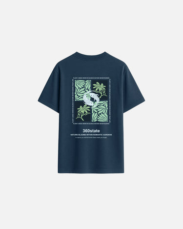 camiseta azul oversize pez