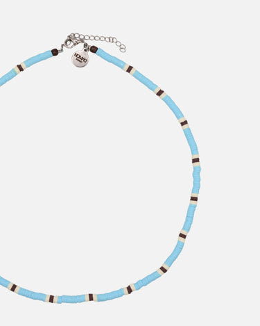 Collar de Cuentas Heishi Turquesa, Marrón y Blanco Roto