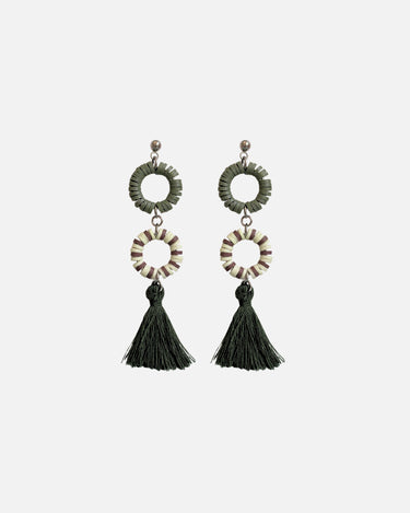 pendientes con verde con cuentas heishi