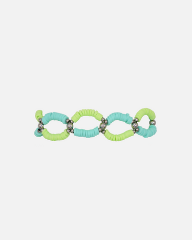 Pulsera de Cuentas Azul y Verde con borla
