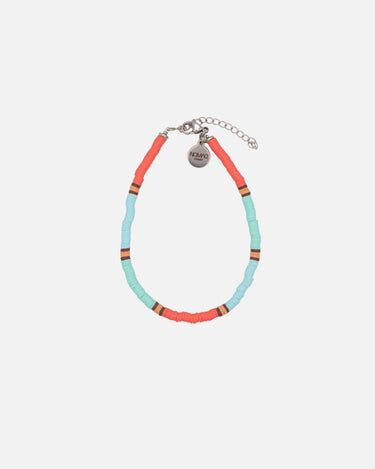 Pulsera tobillera salmón y verde agua