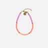 pulsera tobillera coral y lila 