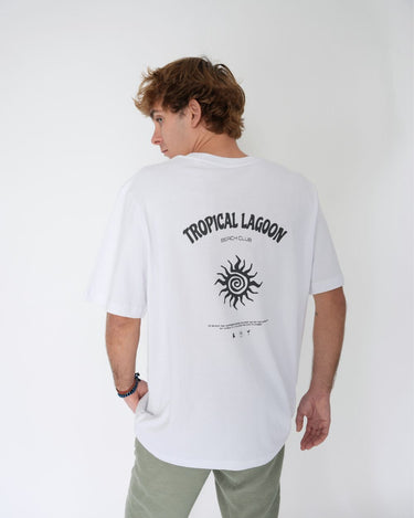 Camiseta Blanca Estilo Surfero Vintage