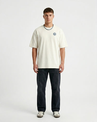 camiseta beige manga corta ola