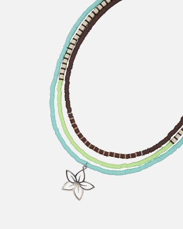 Collar Azul, Verde y Marrón de Cuentas Heishi