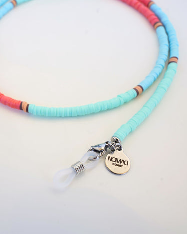 correa de gafas azul, salmón y coral 