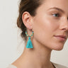 pendientes aro con borla en tonos azules