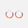 pendientes aro lila y coral 