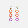 pendientes de cuentas heishi color coral