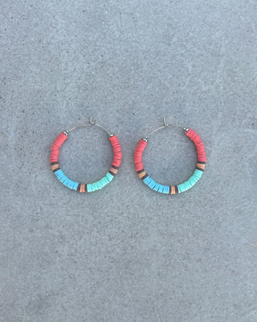 pendientes salmón y turquesa