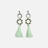 pendientes aro con borla color menta
