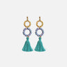 pendientes con borlas en color azul