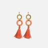pendientes con borlas en color coral