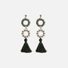 pendientes con verde con cuentas heishi