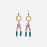 pendientes lila y verde