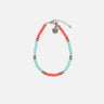 Pulsera tobillera salmón y verde agua