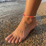 pulsera tobillera color lima y naranja 